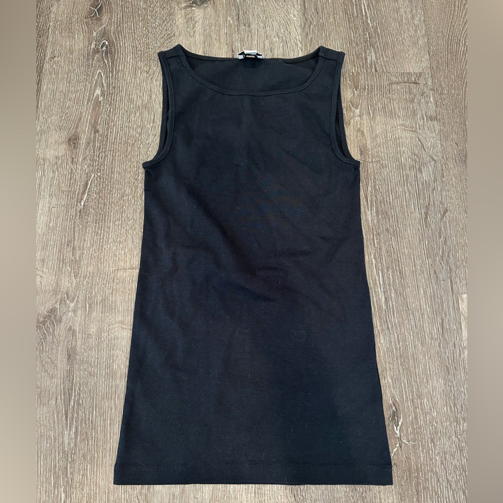 J.Crew Black Sleeveless Tank Dress Top XXS Stretch Cotton